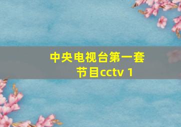 中央电视台第一套节目cctv 1